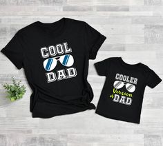 "Father And Son Matching Shirt, Cool Dad Shirt, Cooler Version Of Dad Shirt, Fathers Day Gift From Son, Fathers Day Shirt, Dad And Son Shirts ❤️ With the utmost love & enthusiasm, we design each of our T-Shirts and send them to you! ❤️ How to order: 1-) Check and review each photo. 2-) From the \"Size\" menu, choose the model and size of your T-shirt. 3-) Choose the color of your T-shirt from the \"Primary Color\" menu. 4-) Choose as much of the quantity as you like. 5-) Press ADD TO CART. You can finish the checkout process or return at any moment to add more product colors for your family members. 6-) Please select \"Proceed to Check Out\". 7-) Your shirts will be prepared for shipping within 1-3 business days. Do not hesitate to get in touch with me. I'm prepared to assist you. Although Diy Gift Ideas For Dad, Father Son Matching Outfits, Father Son Outfits, Onesie Ideas, Dad And Son Shirts, Father Son Matching Shirts, Father Son Shirts, Dad And Son, Random Items