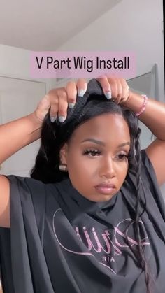 How To:  V Part Wig Install || Ft. Sterly Hair V Part Hairstyles For Black Women, How To Install A Wig, V Part Wig, Wig Install, Wigs, Hair Styles, Hair, Quick Saves, Beauty