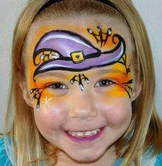 Easy Kids Halloween Face Paint, Witch Facepainting, Halloween Facepaint Kids, Quick Halloween Face Paint, Face Paint Halloween Kids