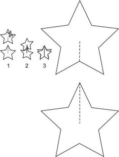 three stars that have been cut out to be colored