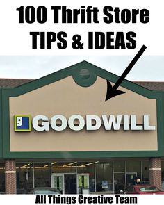 a store front with the words, top 12 thrift shopping tips i didn't know