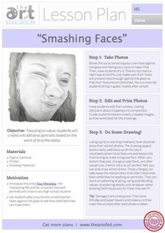 Smashing Faces: Free Lesson Plan Download Art Lesson Plan, Photo Drawing, Art Skills, Art Elements