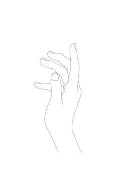 a line drawing of two hands reaching up to touch each other's fingers with one hand