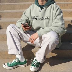 Low Rise Shoes, Sage Green Hoodie, Light Green Hoodie, Converse Low, Hoodie Aesthetic