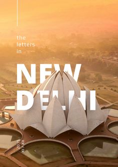 an aerial view of a large building with the words new delhi written in front of it