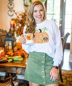 This monogrammed pumpkin tee is too cute and perfect for any occasion this Fall! Perfect for matching family tees! Our personalized graphic tees are so cute and make great personalized gifts! They are perfect for birthdays, family vacations, sporting events, holidays, and so much more! Everyone loves an adorable monogrammed tee at a fantastic price!  GILDAN Short Sleeve - 6.0 oz. pre-shrunk 100% cotton Long Sleeve - 6.0 oz. pre-shrunk 100% cotton V-Neck - 4.5 oz. pre-shrunk 100% ring spun cotton Casual Personalized T-shirt For Fall, Personalized Casual T-shirt For Fall, Pumpkin Graphic, I Love Fall, Family Tees, Love Fall, Family Vacations, Favorite Season, Cotton Tank Top