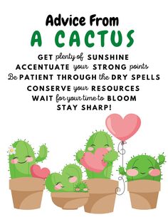 an advert for a cactus plant that says advice from a cactus