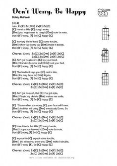 the guitar chords for don't worry be happy