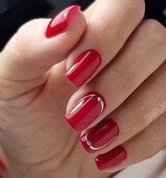 Spring Short Nails, Nail Colors Winter, Short Nails Art, Red Nail, Spring Nail Art, Halloween Nail Art, Nail Decorations, Perfect Nails