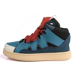 Take your sneaker game to the next level with Zodie High Tops. Designed for all genders, These shoes have a one-of-a-kind lacing style, with bold colors and a funky patchwork pattern that'll make you stand out as the coolest kid on the block - no doubt!Whether you're running errands or meeting friends, rock Zodie with style confidence and comfort. A perfect for a couple look, too! Gender: UNISEX Item Type: Sneakers Upper Material: PU Insole Material: EVA Lining Material: Mesh Outsole Material: R Urban Multicolor Lace-up Sneakers, Trendy Lace-up Basketball Shoes For Streetwear, Retro Lace-up Custom Sneakers For Sports, Custom High-top Leather Sneakers With Elastic Laces, Trendy High-top Sneakers With Gum Sole For Sports, Casual Multicolor Skate Shoes With Boost Midsole, Trendy Custom Lace-up Sneakers With Gum Sole, Custom Leather High-top Sneakers With Elastic Laces, Leather High-top Sneakers With Elastic Laces