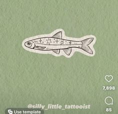 an image of a fish sticker on a green background