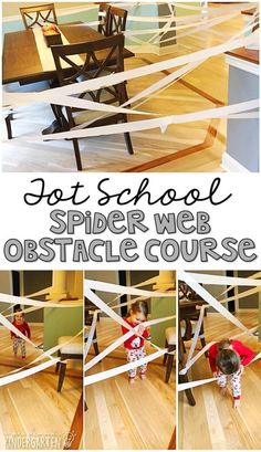 the spider web obstacle course for children to learn how to use it in their homes