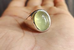 Natural Prehnite Ring, Signet Handmade Ring, 925 Solid Sterling Silver, 22k Gold Fill, Gemstone Ring, Men Women Ring, Birthday Gift 𝐆𝐞𝐦𝐬𝐭𝐨𝐧𝐞 𝐃𝐞𝐭𝐚𝐢𝐥𝐬 : Shape: Oval Stone:Prehnite Metal: 925 Solid silver Stone Color: Green Add this beautiful Ring in your accessories to make you feel unique. This ring have 925 stamp and you will receive a ring like the one in the picture. You can choose any size you want from drop down menu. We Accept Custom Order and Bulk Order Also, Feel free to contact me for any queries regarding custom or bulk order. 𝐒𝐞𝐞 𝐦𝐨𝐫𝐞 𝐢𝐭𝐞𝐦𝐬 𝐨𝐧 𝐦𝐲 𝐬𝐡𝐨𝐩: https://www.etsy.com/shop/RoyalJewelryHut Shipping detail:  Order are shipped within 2-3 business days by USPS or DHL e-commerce service. Estimate delivery time depend on the location and for USA Green Stone Silver Ring, Chunky Ring With Stone, Silver Ring Stone, Oval Gemstone Ring, Prehnite Ring, Stamp Ring, Stamped Rings, Ring Men, Dope Jewelry