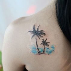 Palm Tree Tattoo Ideas 2022 Stethoscope Tattoo, Tree Tattoo Ankle, Beachy Tattoos, Tropical Tattoo, Small Tattoos For Women, Island Tattoo, Ankle Tattoos, Palm Tattoos