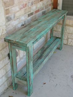 an old wooden table is being used as a bench for sale on ebayl