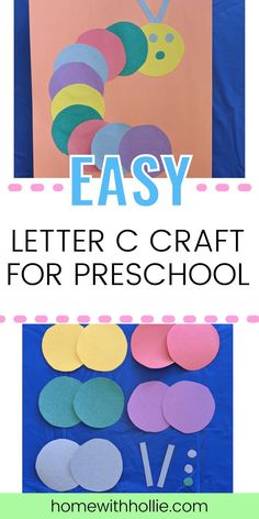 the very hungry caterpillar letter c craft for preschoolers to make with paper