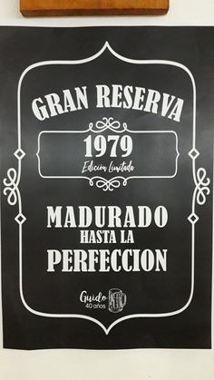 the sign for gran reserva in madrid, spain is hanging on the wall