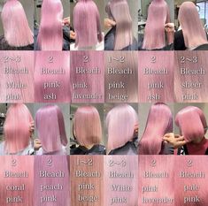 Ice Pink Hair, Hair Dye Combos, Pink Hair Toner, Ashy Pink Hair, Silver Pink Hair, Baby Pink Hair, Frizzy Hair Tips, Two Color Hair, Pink Hair Dye