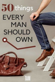 Are you the type of man who is always seeking to improve his surroundings? Here are 50 things every man should own before 30. How many can you tick off? Mens Briefcase, Every Man Should Own, Gentlemens Guide, Man Shoulder, Casual Handbags, Upgrade Your Life, Vintage Briefcase, Men Tips, Mode Tips