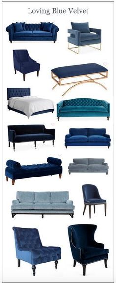 blue velvet couches and loveseats are featured in the article loving blue velvet