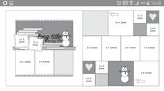 the layouts for this project include snowmen, hearts and other things to make it look