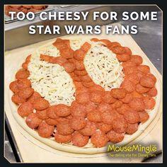 a homemade star wars pizza made to look like the number five with cheese and pepperoni