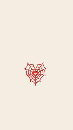 a red spider web logo on a white background