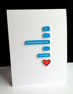 a greeting card with conversation bubbles on it