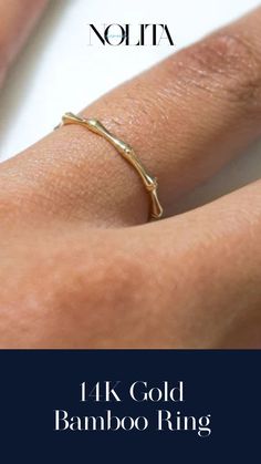 The 14K Gold Bamboo Ring from Nolita Diamonds is a stunning piece of fine jewelry that combines modern elegance with a natural-inspired design. Crafted from high-quality 14k gold, this ring is perfect for adding a unique touch to any outfit. Ideal as a gift or a luxurious treat for yourself. Bamboo Ring, Perfect Ring