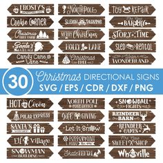 30 christmas directional signs svg eps dxf png