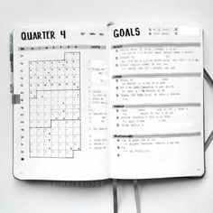 Bujo Yearly Pages Ideas, Bujo Year Calendar, Minimal Bujo Spreads, Quarter Year Planner, Minimal Bujo Theme, Bullet Journal Page Order, Annual Bujo Spreads, Quarterly Review Bullet Journal, Bullet Journal Quarterly Spread