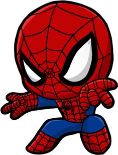 a cartoon spider man with big eyes