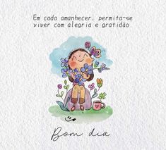 a drawing of a girl with flowers on her head and the words boni dea written in spanish