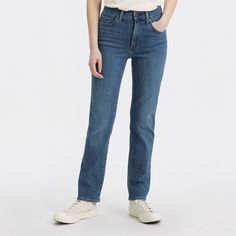 High rise. Slim fit. Straight leg. We took your favorite high rise and updated it with an ultra-modern straight leg. Part of our signature ‘Lot 700’ fits, our 724 High-Rise Straight Jeans are designed to flatter, hold and lift—all day, every day. In 1873, Levi's ® invented the blue jean. What started as a piece of clothing for the American worker quickly became an icon of American style around the globe. And every Levi's ® style is crafted with the same high standard of craftsmanship and quality they've always been known for. Worn by everyone from miners and rebels to rockstars, Levi's ® aren't just made to be worn, but to be lived in, too. Best Work Pants, Levi’s Jeans, Levi’s 501, Levis Women, Washed Jeans, Bottom Clothes, Blue Jean, Favorite Jeans, American Style