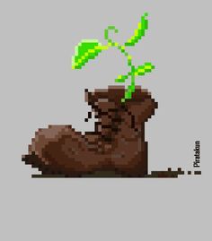 an image of a plant that is growing out of a boot with the words, i hope