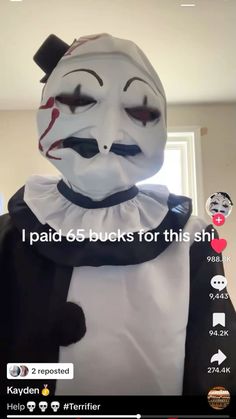 HE LOOKS LIKE A GRANDMA WITHOUT HER DENCHERS 😭🙏 #arttheclown #clown #wasted #art #terrifier #goofy Terrifier Art The Clown, Terrifier 3, Art The Clown Terrifier, Halloween Fanart, Art The Clown, Very Funny Pictures, Silly Pictures