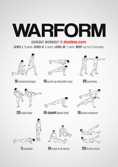 an exercise poster with instructions on how to do the warrior arm workout for beginners