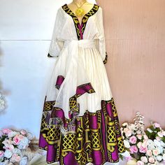 Handmade Ethiopian traditional dress African Bride Dress, Eritrean Dress, Ethiopian Traditional Dress, Ethiopian Dress, African Bride, Womens Pyjama Sets, Traditional Dress, Dress Clothes For Women, Traditional Dresses