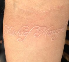 a woman's arm with the word marriage written in cursive writing on it