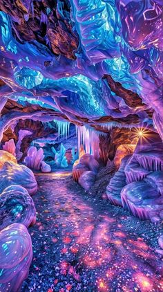 Stalagmites And Stalactites Art, Cave Of Crystals, Ice Room Aesthetic, Ice Cave Aesthetic, Crystal Cave Fantasy Art, Krypton Planet, Crystal Cave Aesthetic, Cave Stalactites, Gem Cave