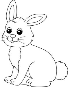 a cute bunny sitting down coloring page