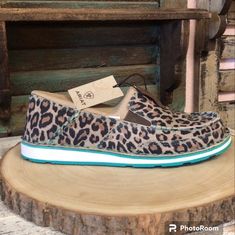 New With Box Ariat Cruisers Cheetah Print With Aqua Trim. New Never Worn Ariat Cruisers, Ariat Shoes, Cheetah Print, Blue Brown, Flat Shoes Women, Loafer Flats, Color Blue, Loafers, Trim