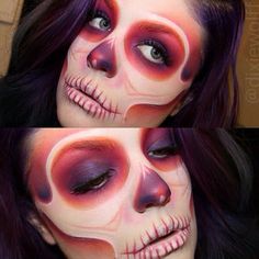 Diy Skull Makeup, Intense Makeup, Burning Heart, Sugarpill Cosmetics, Special Fx Makeup, Sugar Skull Makeup, Horror Makeup, Theatrical Makeup