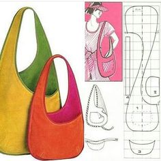 three purses are shown in different colors