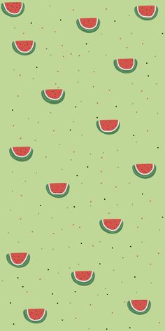 watermelon slices on a green background