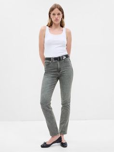 High Rise Vintage Slim Jeans Chic Straight Leg Gap Jeans, Classic Fitted Gap Bottoms, Gap Fitted Jeans For Fall, Gap Classic Mid-rise Jeans, Slim Fit Gap Jeans For Fall, Fitted Gap Jeans For Fall, Classic Mid-rise Jeans By Gap, Gap Fitted High Rise Jeans, Gap High Rise Fitted Jeans