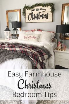 easy farmhouse christmas bedroom decor tips