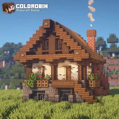 a small house made out of wood and bricks