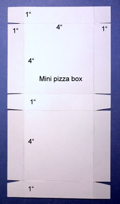 four pieces of paper cut out to make a mini pizza box