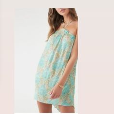 Nwt Pretty O'neill Dress. Size Small, Arrived Today Too Big, My Loss Your Gain Asking What I Paid 24.99., Msrp $45.00 Free Local Pick Up In Porterville Only. I Take Zelle. Floral Halter Neck Beach Cover-up Dress, Beach Cover-up Mini Dress With Floral Print, Floral Print Beach Sundress, Floral Print Sundress For Beach Cover-up, Knit Wrap Dress, Beach Mini Dress, Beach Coverup Dress, Nice Outfits, Bow Detail Dress